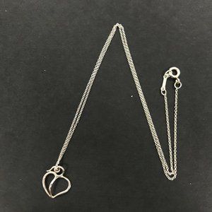 Tiffany&Co. Silver 925 Apple Heart Pendant Necklace /tz1070